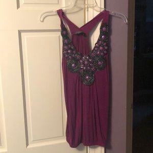 Purple tank with jeweled top